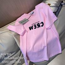 2021 new summer letter pink short sleeve T-shirt female temperament Net red cotton loose thin half sleeve shirt