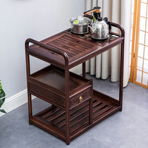 Light luxury mobile tea table household tea car solid wood wheel Chinese tea cabinet kettle household balcony tea table