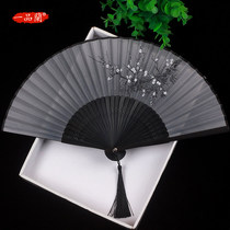 Chinese style fan ancient wind folding fan handmade womens Japanese style small classical Hanfu portable silk small fan bamboo