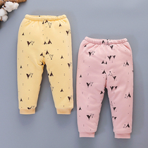 Boy Cotton Pants Autumn Winter Clothing Pure Cotton 1-2-3-4 Year Old Children Clips Cotton Pants Children Toddler Baby Girl Winter Cotton Pants Warm 0