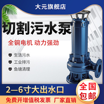 Big yuan stainless steel cutting sewage pump 220V household high lift sewage pump 380V agricultural sewage lifting pump