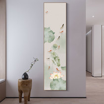 Lotus New Chinese Style Entrance to the family Xuanguan Decorative Painting Veranda corridor Background Wall Mural Stairway Hung Painting Lotus Meditation
