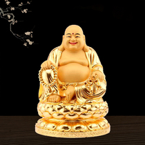 Taiwan sticker gold pure bronze Millver Big belly Buddha bronze statue like smiling face Buddha Cloth Bag Buddha Living Room Home Characters Swaying Pieces