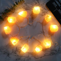 Himalayan rose salt lamp battery string salt crystal atmosphere lamp natural bedroom send friends rock lamp decoration night light