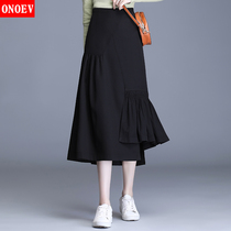 2021 New Irregular Skirt Womens Autumn High Waist A- line dress Long Bend Skirt Skirt Long Skirt