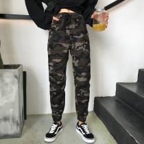 Hong Kong 2021 camouflage pants womens tide overalls cool handsome Street straight tube loose thin leg pants strange smell