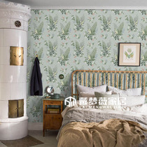 Swedish original imported wallpaper American country pastoral plants flowers and grass porch background living room bedroom villa wallpaper