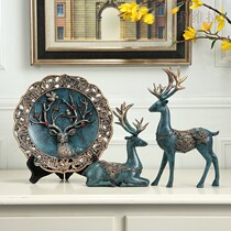 Chocai deer creative European home TV cabinet living room decorations ornaments American porch new home gifts