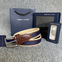 Amazon Tommy Belt Mens Real Leather Tommy Casual Canvas Pin Buckle Youth Pants Belt