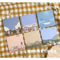 Small forest cute cartoon post-it note paper ins hand account material message memo book