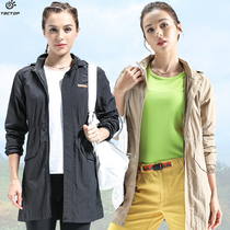 TECHCTOP EXPLORE THE SPRING SUMMER SEASON LONG STRETCH SPORTS WINEWEAR JACKET LADY DECHAT CASUAL SWEATSHIRT LIGHT AND THIN AND BREATHABLE