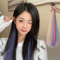 Color Hanging Ear Wigs Womens Long Hair Dyeing Hair Belt One Piece lisa Same Hair Exit Hair Dyeing Piece