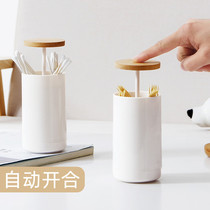 Fashion toothpick box automatically pops up pressing cotton sign tube Simple toothpick tube storage box cotton stick toothpick can Two in One
