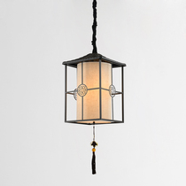 Classical Chinese meditation minimalist creative designer Chinese Restaurant Xiangvegetable Pavilion Tea House Iron Art Cloth Hood Pavilion Chandelier