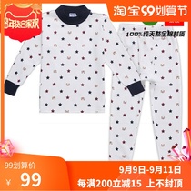 Thai hair cotton childrens thermal underwear middle high collar baby boy cotton sweater small children autumn clothes and trousers