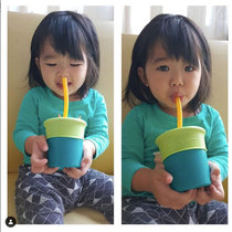 American Silikids Children Baby duckbill leak-proof drinking cup with straw drinking cup baby silicone water Cup