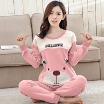  Daily special pajamas womens autumn pure cotton long-sleeved Korean version of autumn and winter cute cartoon cotton home service suit