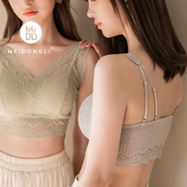 2021 US power spring and summer silk beauty back without steel ring a piece of latex anti-walking light lace gathering harness