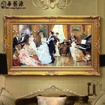 Huayiyuan hand-painted oil painting living room hotel with frameless decorative painting mural European oil painting court figures 06