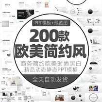 ppt Template business style very simple European and American fashion industry fresh atmosphere fashion clothing black and white ppt material