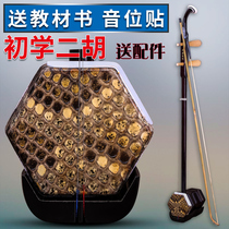 Suzhou Erhu Factory Direct Selling Beginner Mahogany Erhu Musical Instrument Loud Volume Full Set Accessories and Place Stickers