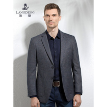 Langdon spring business casual blazer mens anti-wrinkle free ironing suit mens young and middle-aged plaid single west