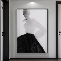 Modern light luxury figures physical painting porch into the House cloakroom decorative painting beauty silk skirt simple creative aisle painting