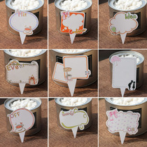 Writable cake decoration card birthday cake blank handwritten blessing card card baking insert flag