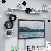 Wall shelf non-perforated living room TV background wall partition film and television Wall wall hanging cabinet decoration wall Creative