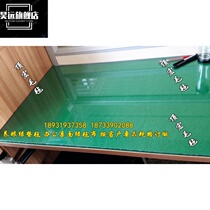 Office desk green eye-catching table mat Glass plate background wool felt cloth striped green carpet mat Round table background table mat