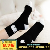 (Warm-Warm Hair Inner Circle) Pure cotton Short Sox Womens autumn Winter Japanese Department Silo Ins Thick and Sweat Breathable Socks