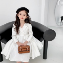 Girl Gown Dress Spring High-end Princess Dresses White Flowers Children Wedding Dresses Small Scent Windy Children Birthday Dress