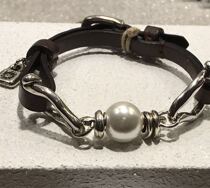 Flash special price Spanish niche trendy brand UNODE50 cowhide pearl bracelet handmade silver-plated fashion