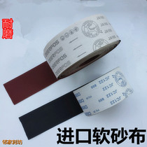 Hand-torn imported high-efficiency wear-resistant soft sand cloth Blue red Deer brand root carving wood carving grinding polishing Hand-torn sandpaper roll