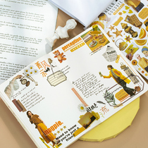 2021 new vintage sticker 50 sheets of retro hand account material paper sticker picture book with a control-free hand account sticker one