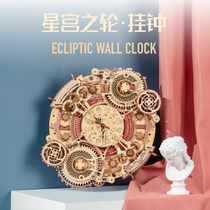 Star Palace Wheels Hang Clock Creative Perpetual Calendar Desktop Pendulum minimalist Home Decorative Arts Diy Handmade Gifts