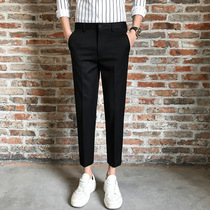 Suit pants mens straight vertical nine-point trousers mens summer thin casual pants Korean version of the trend slim trousers