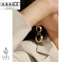 Metal earrings geometric circle earrings earrings long temperament fashion personality high sense female cold wind earrings