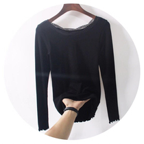 Autumn and winter fever seamless all-size lace female base shirt long sleeve T-shirt WZ-1996