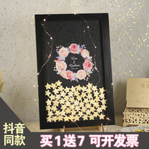 Wooden black photo frame wedding wedding creative sign-in personality custom sign-in desk signature roster gift book layout decoration