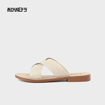 And Chengxing 2021 new flat cross belt Korean version open toe beach cool drag wild womens shoes slippers 0820227