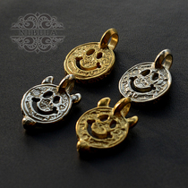 Reengraved BWL classic smiley face 30th anniversary limited double corner graffiti smiley face brass white copper 2 color pendant pendant