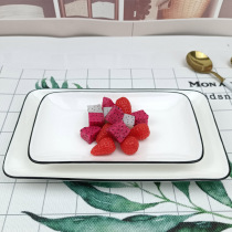 Plate dish household rectangular barbecue plate ceramic rice bowl roast fish long plate Nordic steamed fish plate dish