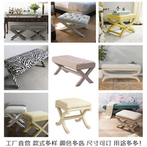 American Living Room Couch Stool Bedroom Bedstool Solid Wood Dresser Makeup Stool Home Change Shoes Small Bench Short Bench