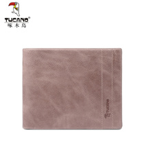 Woodpecker new multi-function wallet mens first layer cowhide wallet Japanese mens thin college student niche wallet