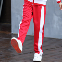 Children red xiao fu ku nv zhang ku sweatpants and a bar White zhong da tong junior high school students in senior high school male