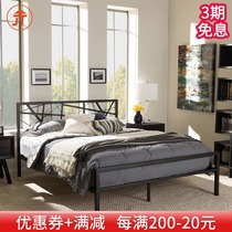 Simple modern European bedroom iron bed double bed 1 5 1 8 single bed 1 2 iron bed iron frame bed princess bed