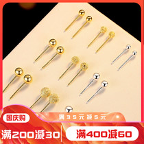 Silver earrings 99 sterling silver women do not need to pick and raise ear sticks ear sticks men raise ears simple small earrings earrings