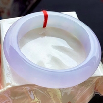 Longyu culture Old Pit Myanmar A goods jade bracelet purple ice seed glutinous rice violet water delicate jade purple