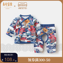 Newborn baby clothes set baby cotton underwear spring and autumn full moon 100 days monk clothing Chinese style tide Net Red